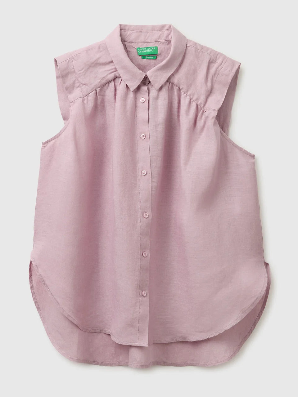 100% LINEN SLEEVELESS BLOUSE