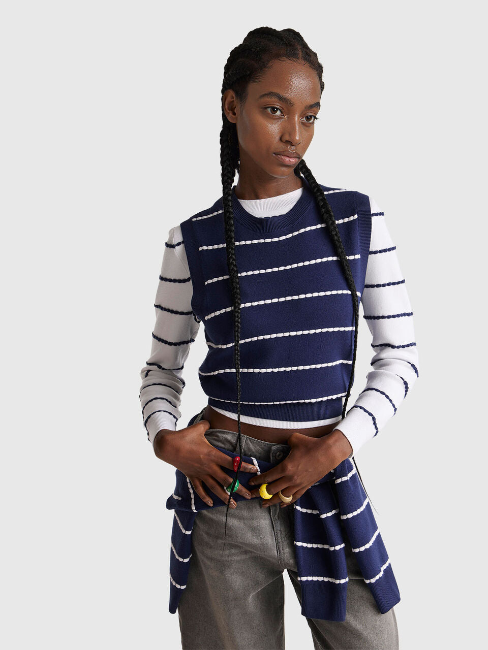 JACQUARD SWEATER IN VISCOSE BLEND