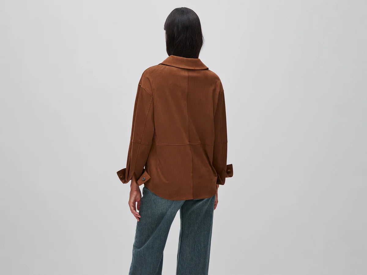SUEDE-EFFECT SHIRT JACKET