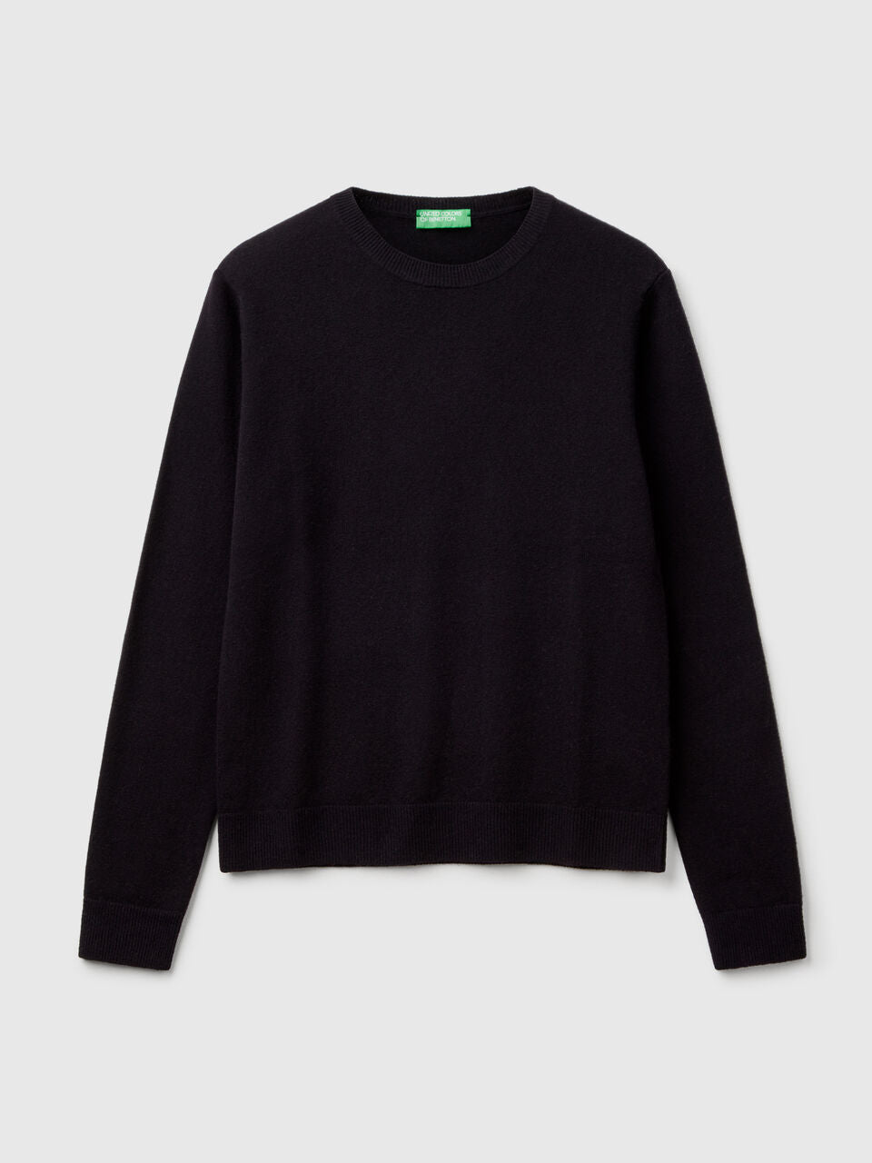 BLACK MERINO PURE WOOL COCK SWEATER