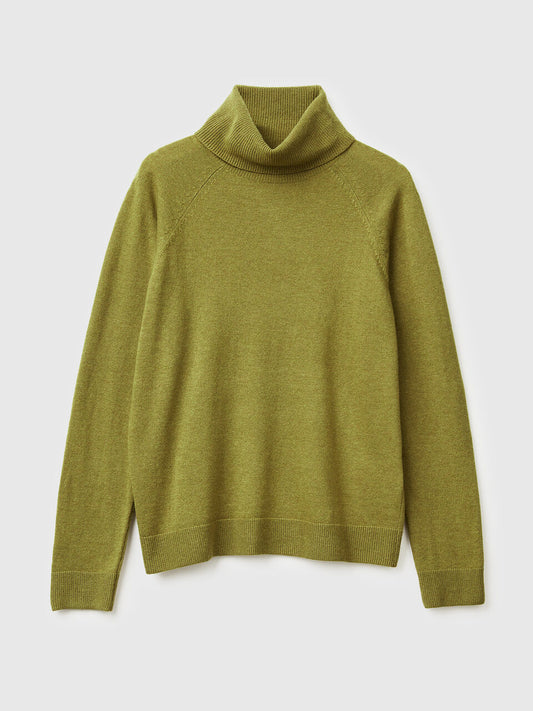 RED TURTLENECK SWEATER IN CASHMERE AND WOOL BLEND