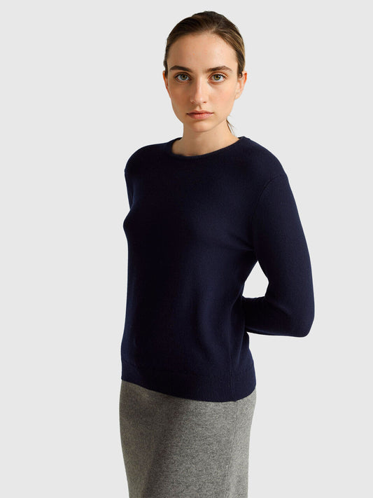 BLACK MERINO PURE WOOL COCK SWEATER