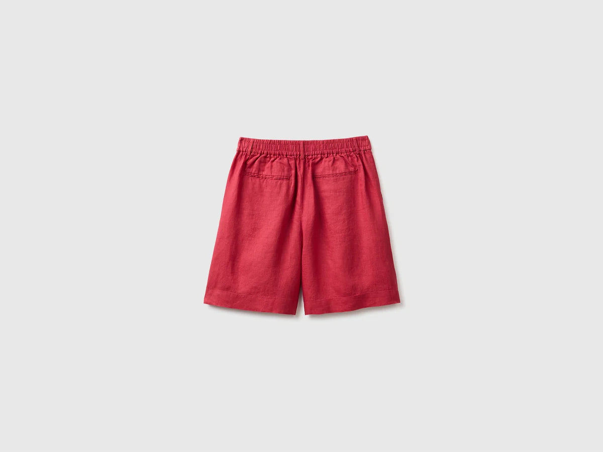 PURE LINEN BEMUDA SHORTS