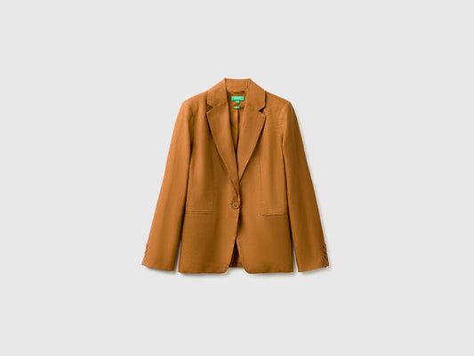 SINGLE-BREASTED BLAZER IN PURE LINEN