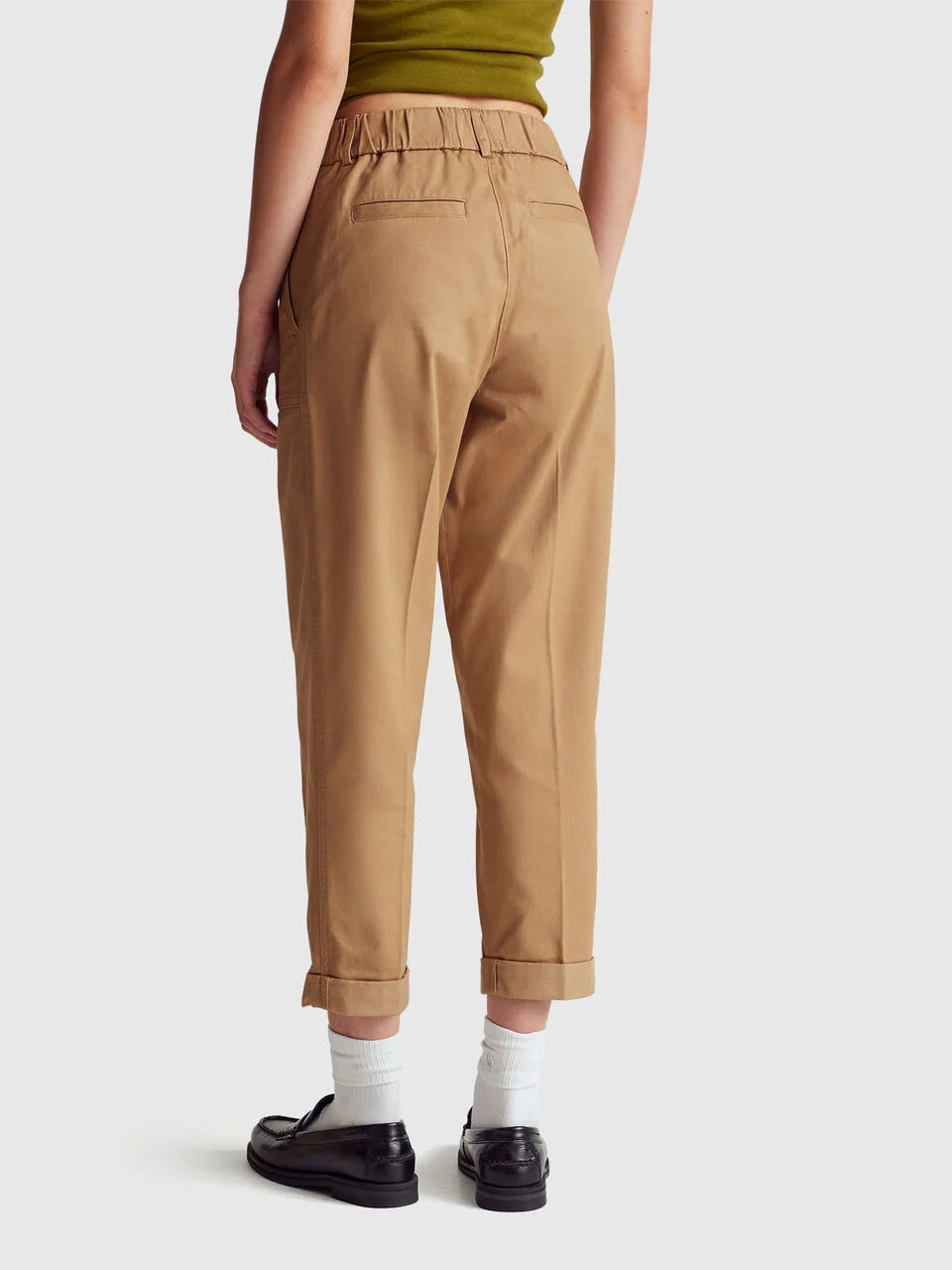 STRETCH COTTON LAPEL TROUSERS