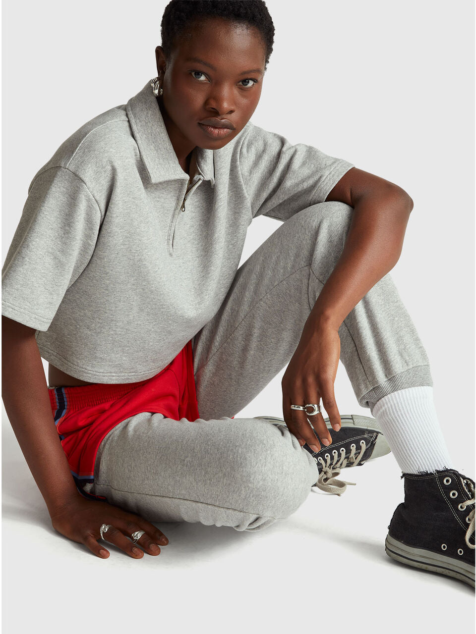 CROPPED POLO SHIRT WITH ZIP STRANGER THINGS