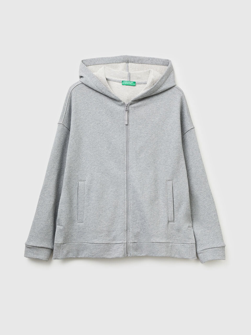100% COTTON SWEATSHIRT WITH ZIP AND HOOD