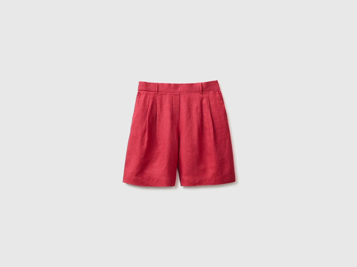 PURE LINEN BEMUDA SHORTS
