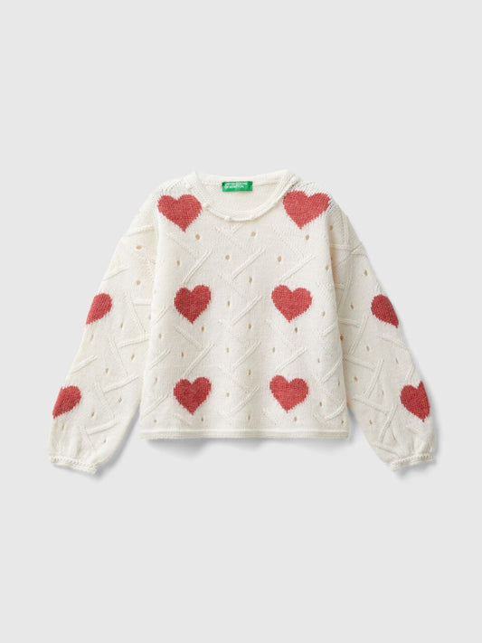 SWEATER WITH HEART INLAY