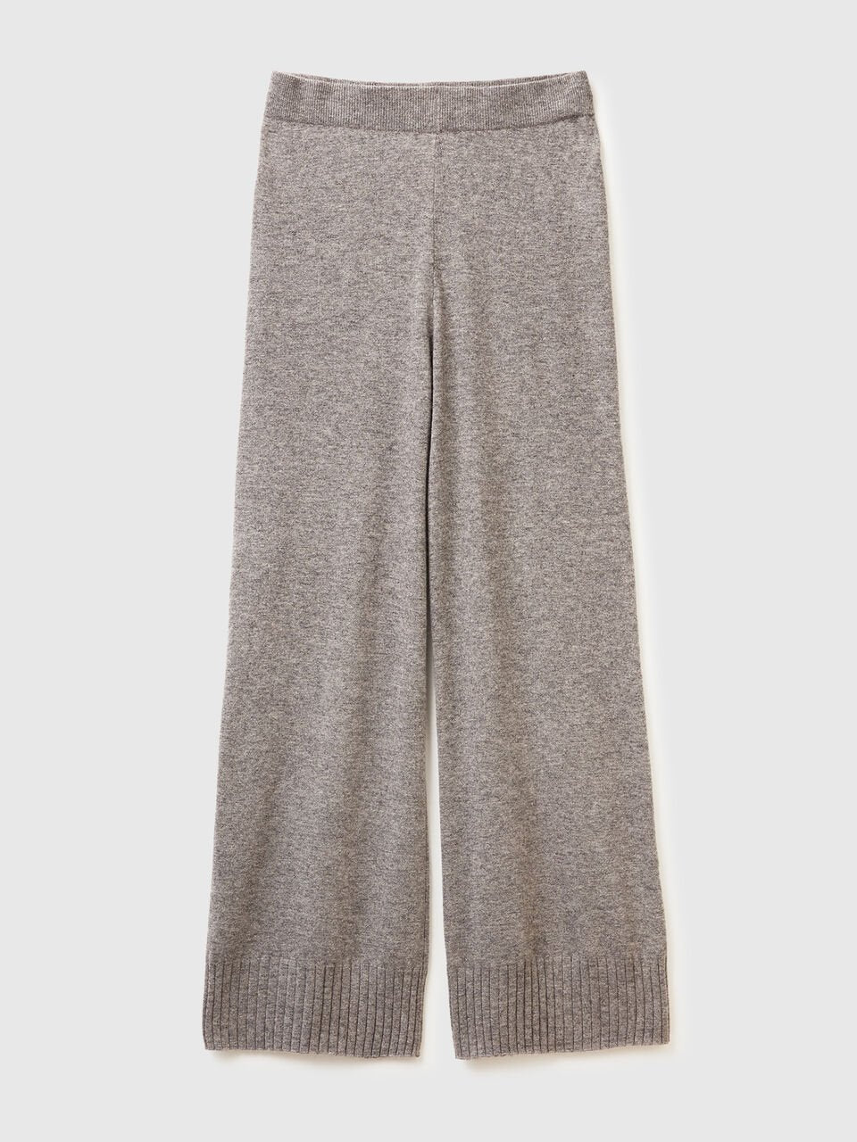BEIGE WIDE PANTS IN WOOL AND CASHMERE BLEND