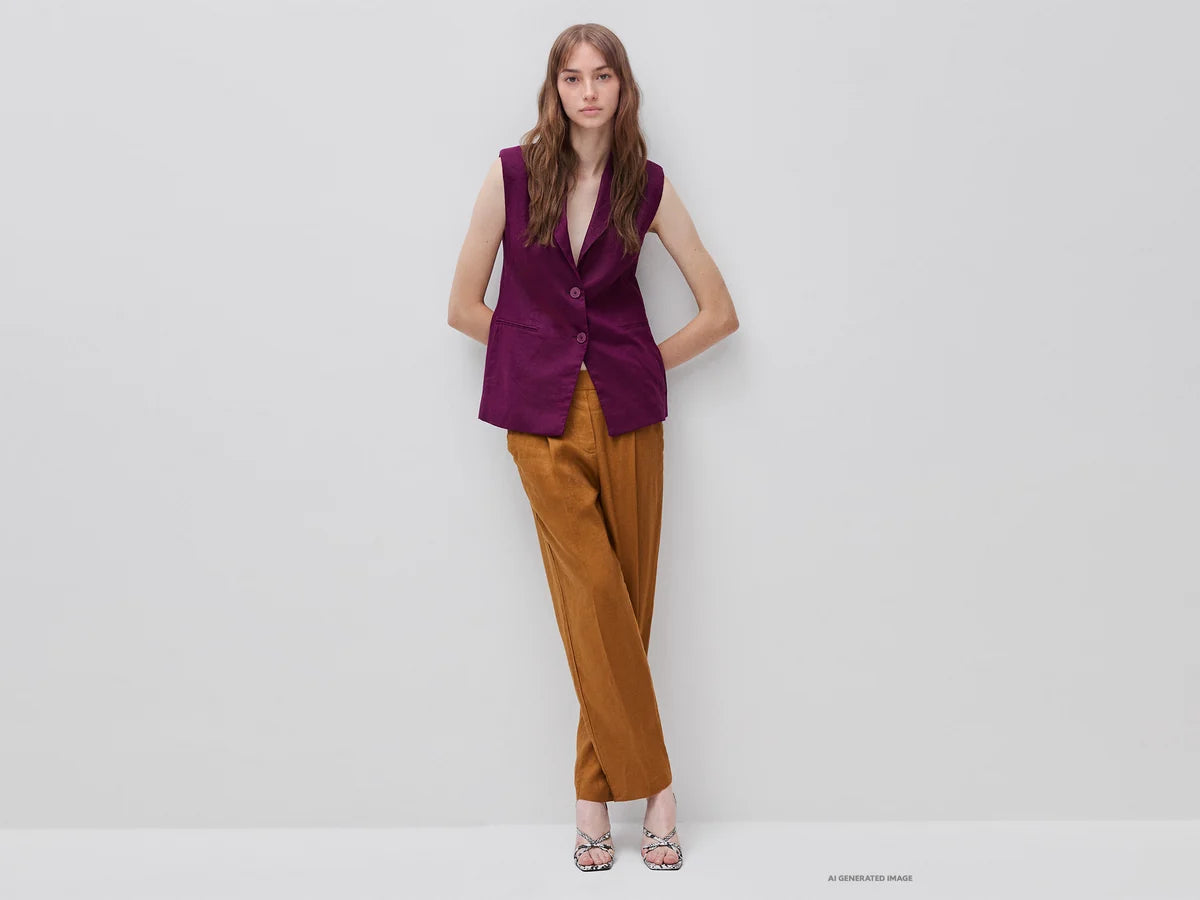 CARROT FIT TROUSERS IN PURE LINEN