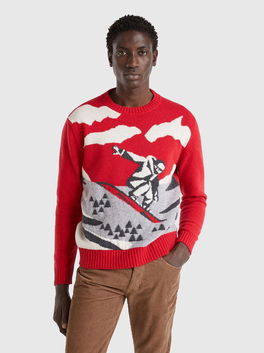 SWEATER WITH SKI GRAPHIC