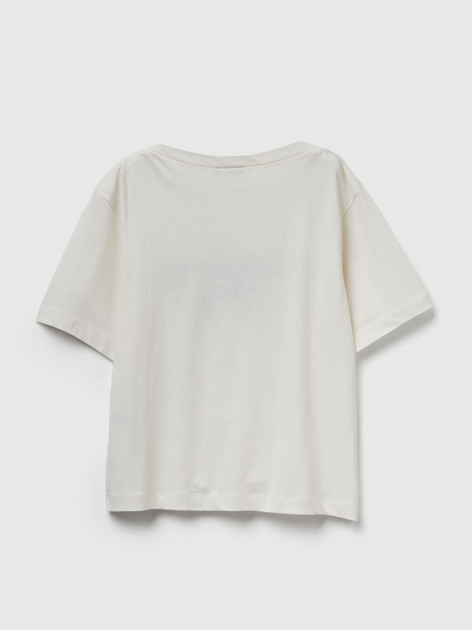 T-SHIRT WITH EMBROIDERED SLOGAN