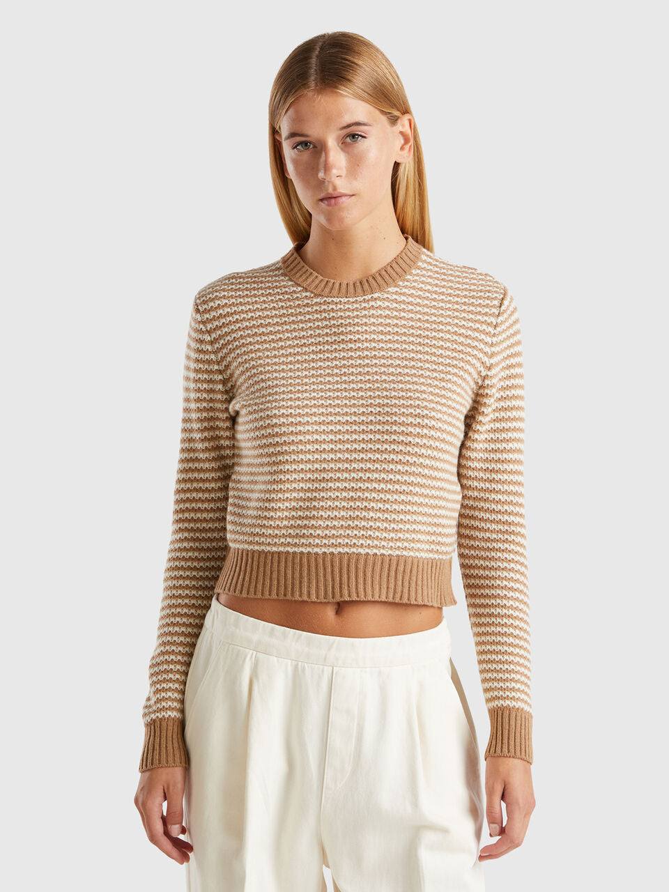 CROPPED PATTERNED SWEATER