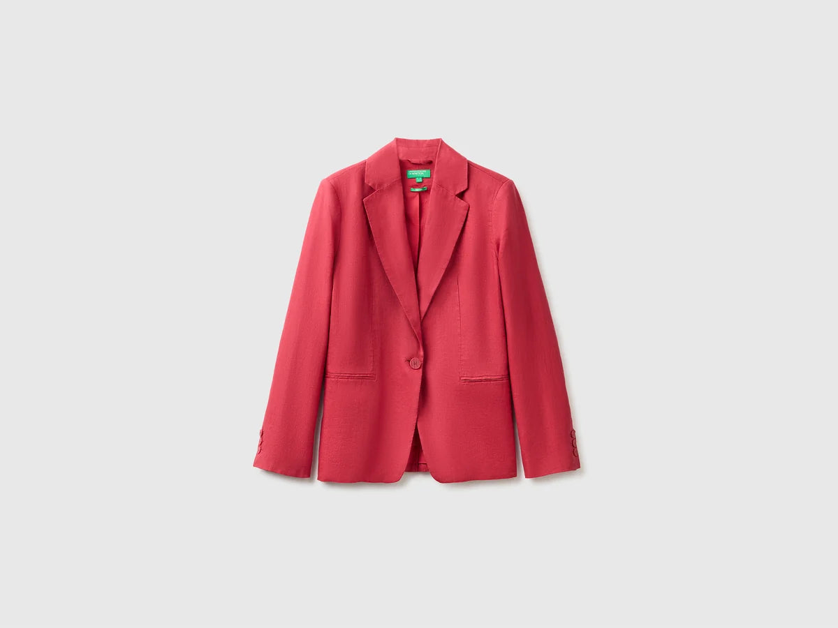 SINGLE-BREASTED BLAZER IN PURE LINEN