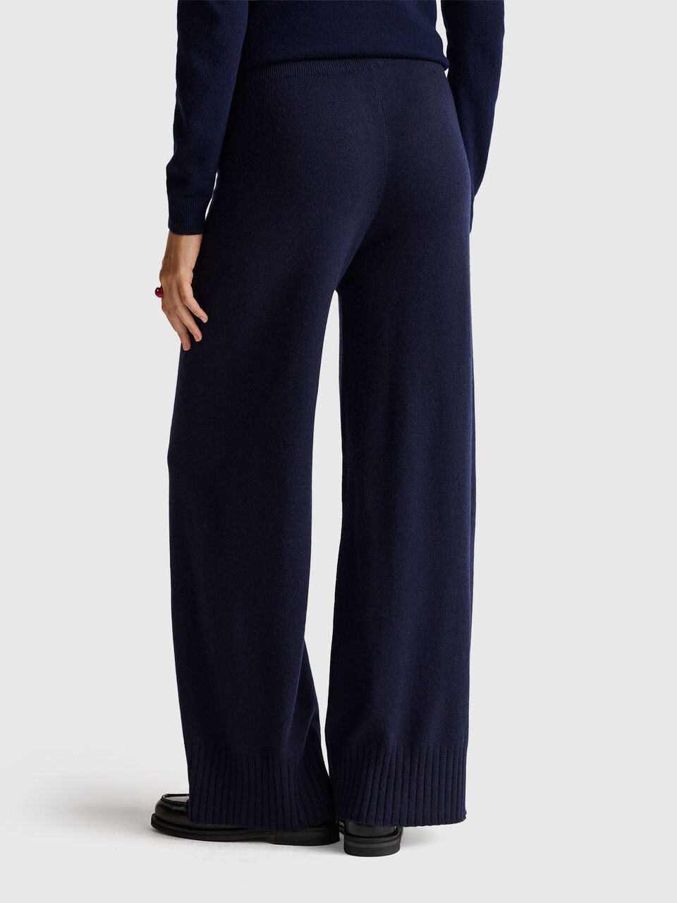 BEIGE WIDE PANTS IN WOOL AND CASHMERE BLEND