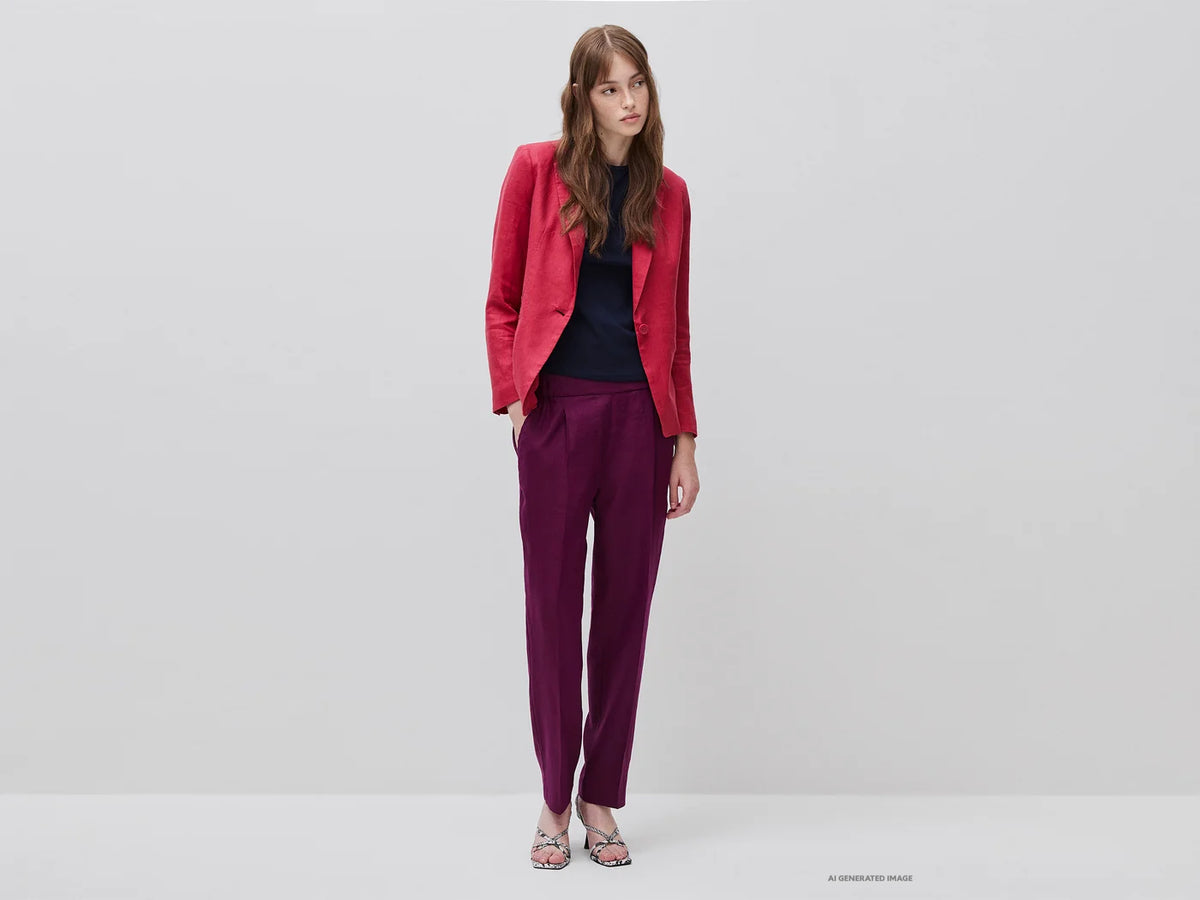 SINGLE-BREASTED BLAZER IN PURE LINEN
