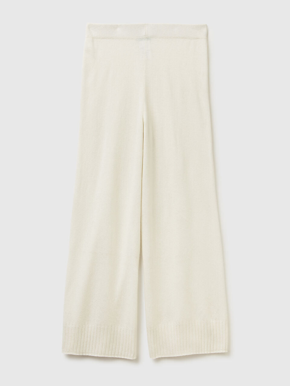 BEIGE WIDE PANTS IN WOOL AND CASHMERE BLEND