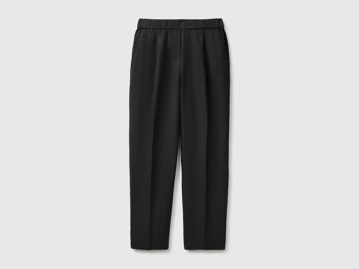 CARROT FIT TROUSERS IN PURE LINEN