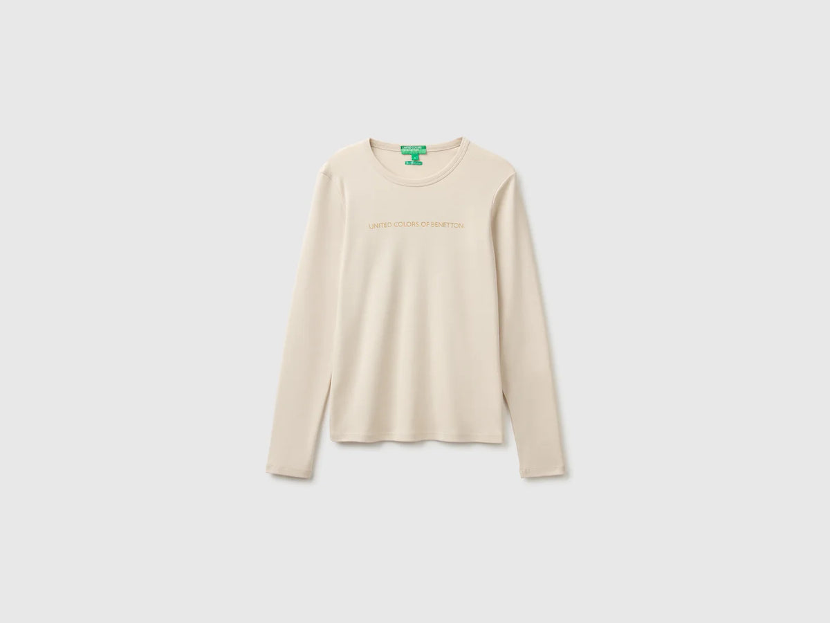 LONG SLEEVE T-SHIRT WITH GLITTER LOGO