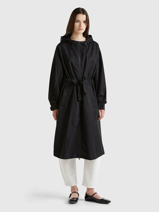 PARKA IN COTTON AND NYLON "RAIN DEFENDER" BLEND