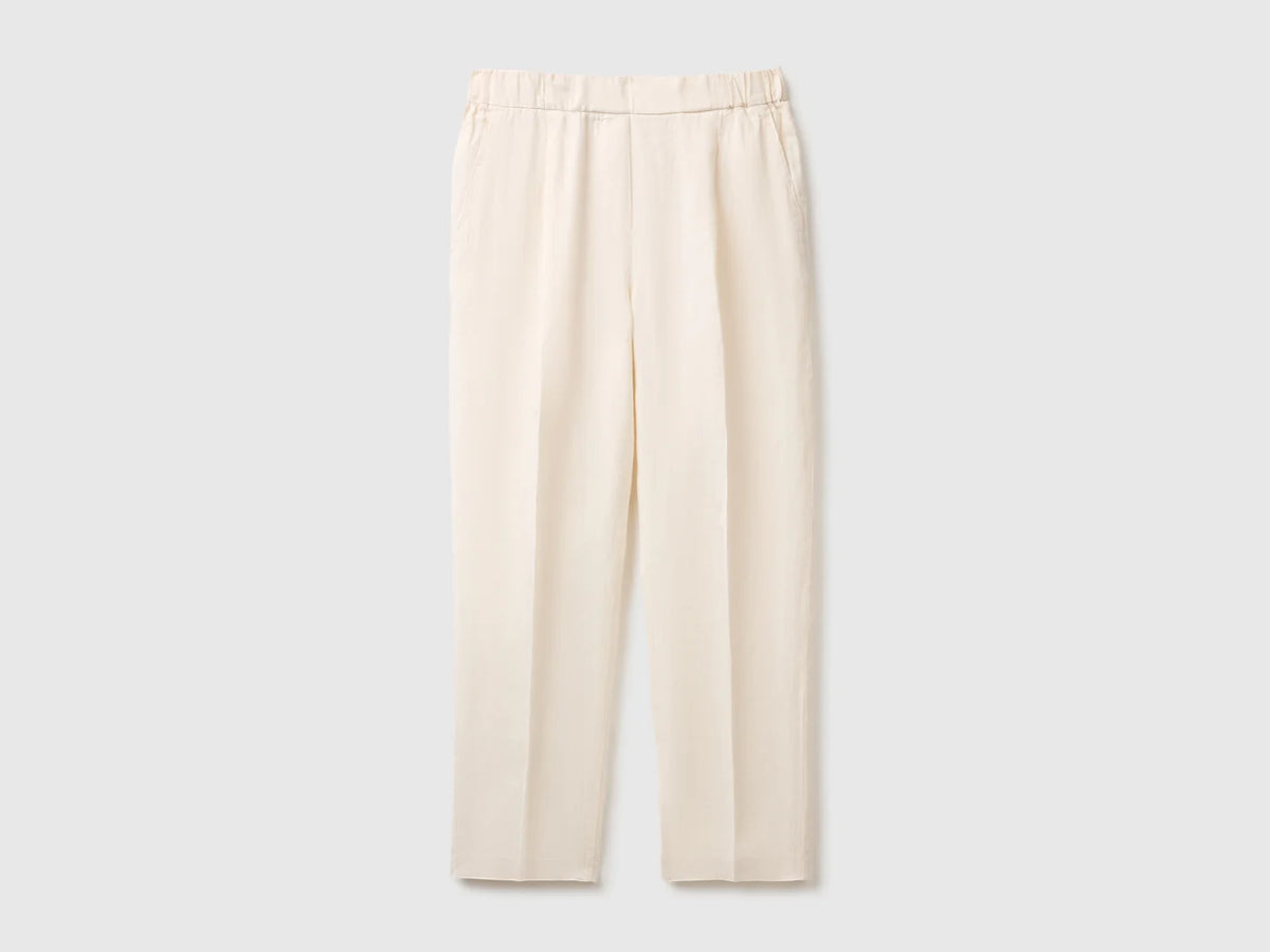 CARROT FIT TROUSERS IN PURE LINEN