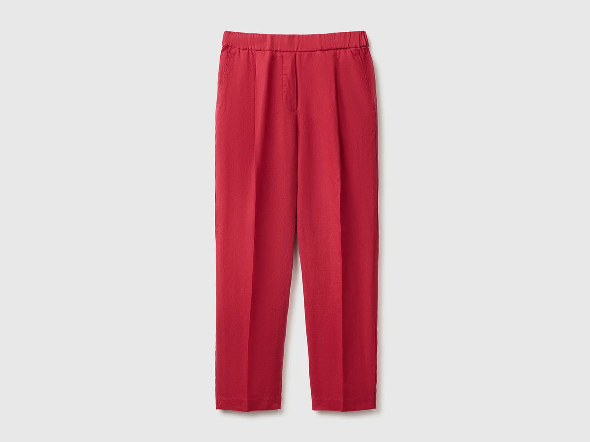 CARROT FIT TROUSERS IN PURE LINEN