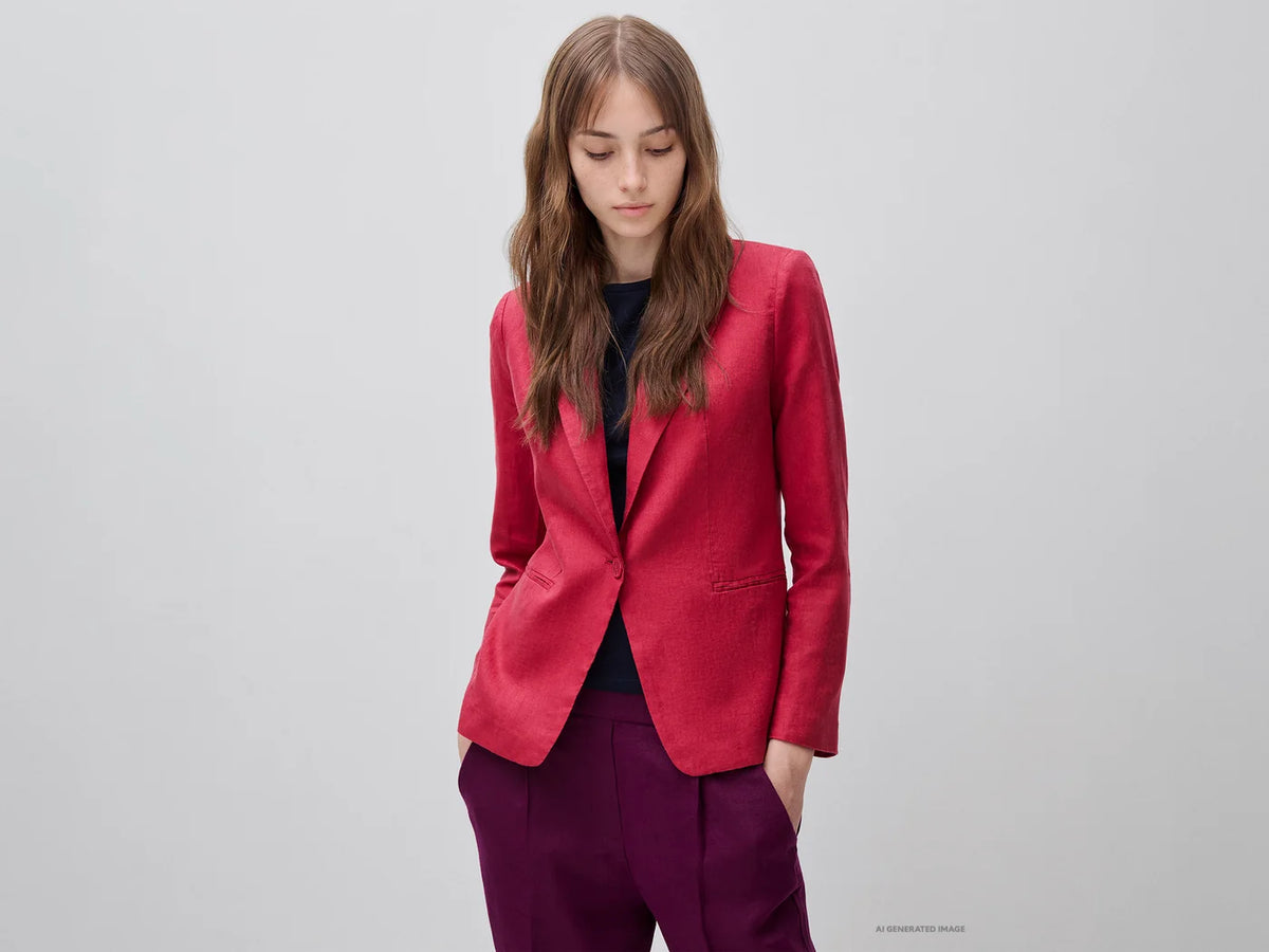 SINGLE-BREASTED BLAZER IN PURE LINEN