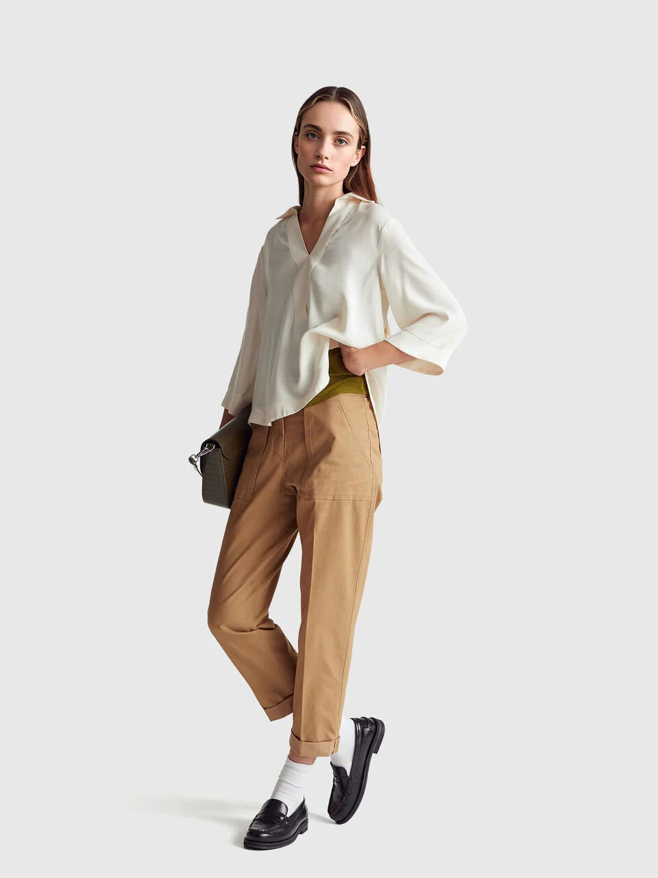 STRETCH COTTON LAPEL TROUSERS