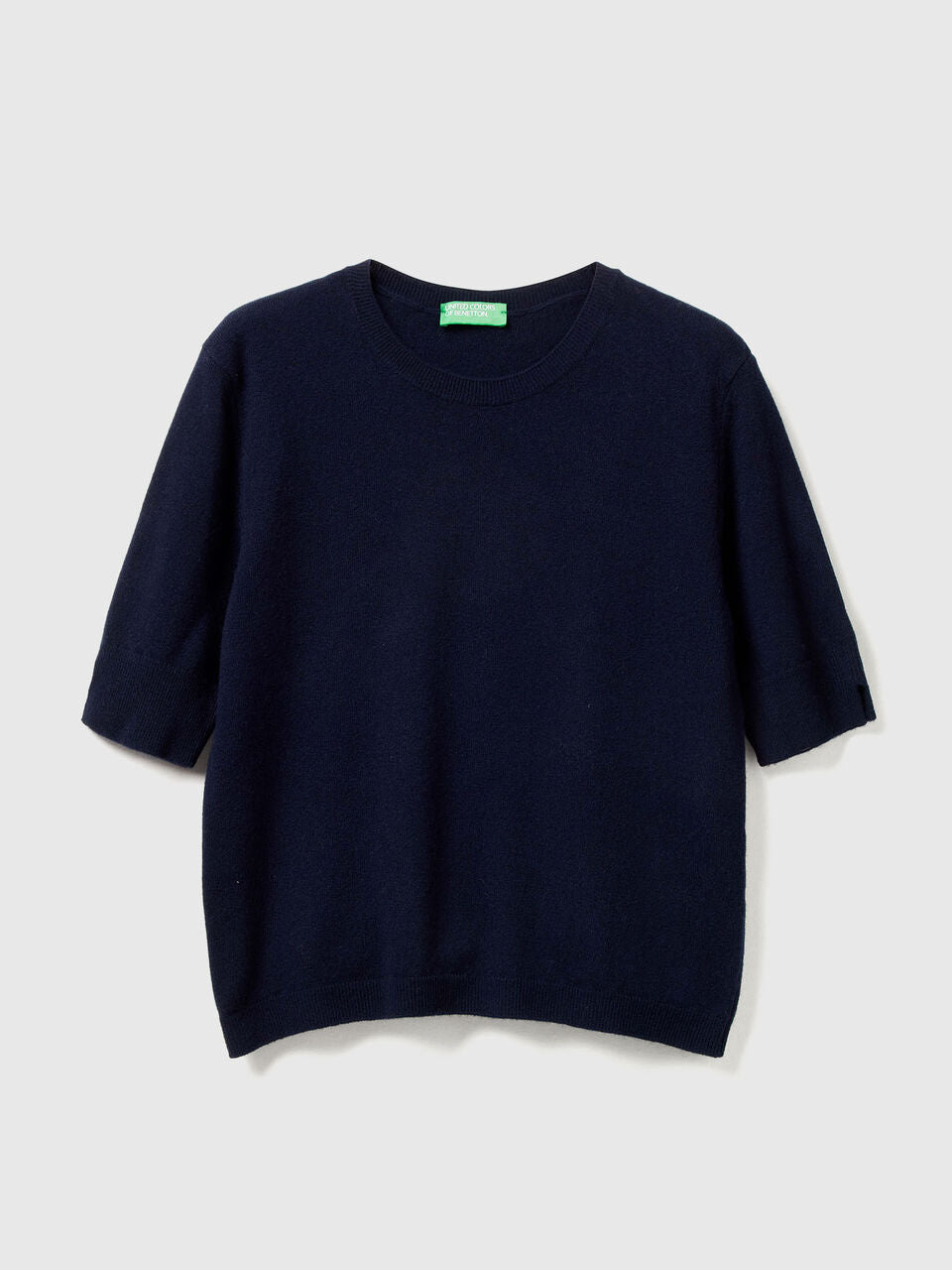 SHORT-SLEEVED SWEATER IN PURE MERINO WOOL