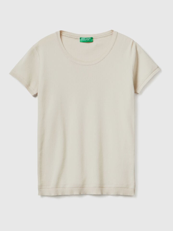 SHORT SLEEVE SWEATER IN 100% COTTON