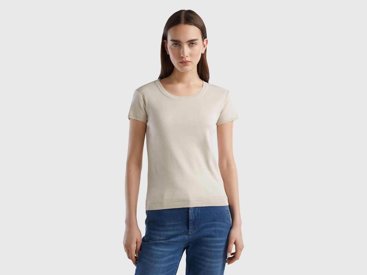 SHORT SLEEVE SWEATER IN 100% COTTON