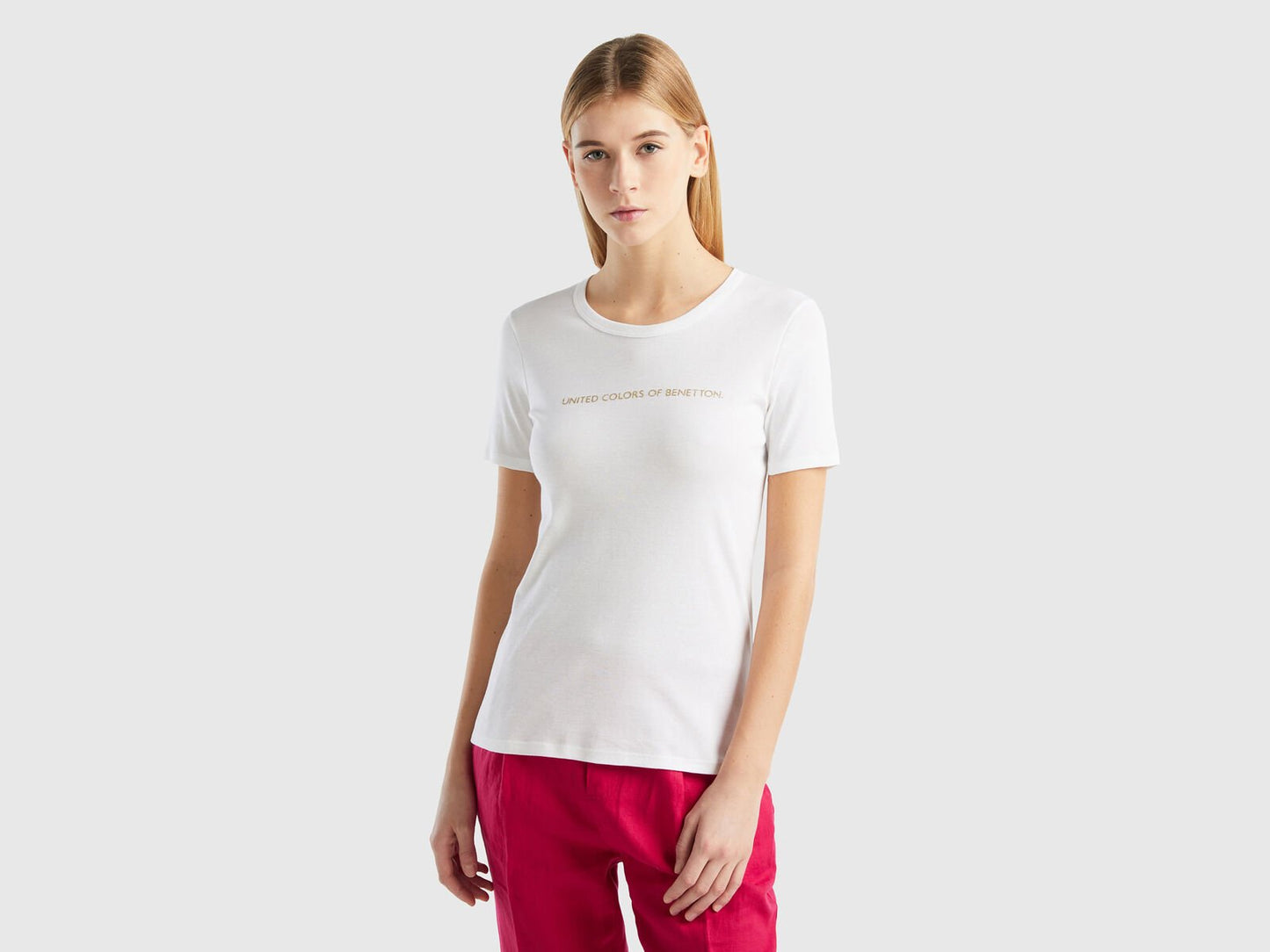 T-SHIRT IN 100% COTTON WITH GLITTER PRINT LOGO