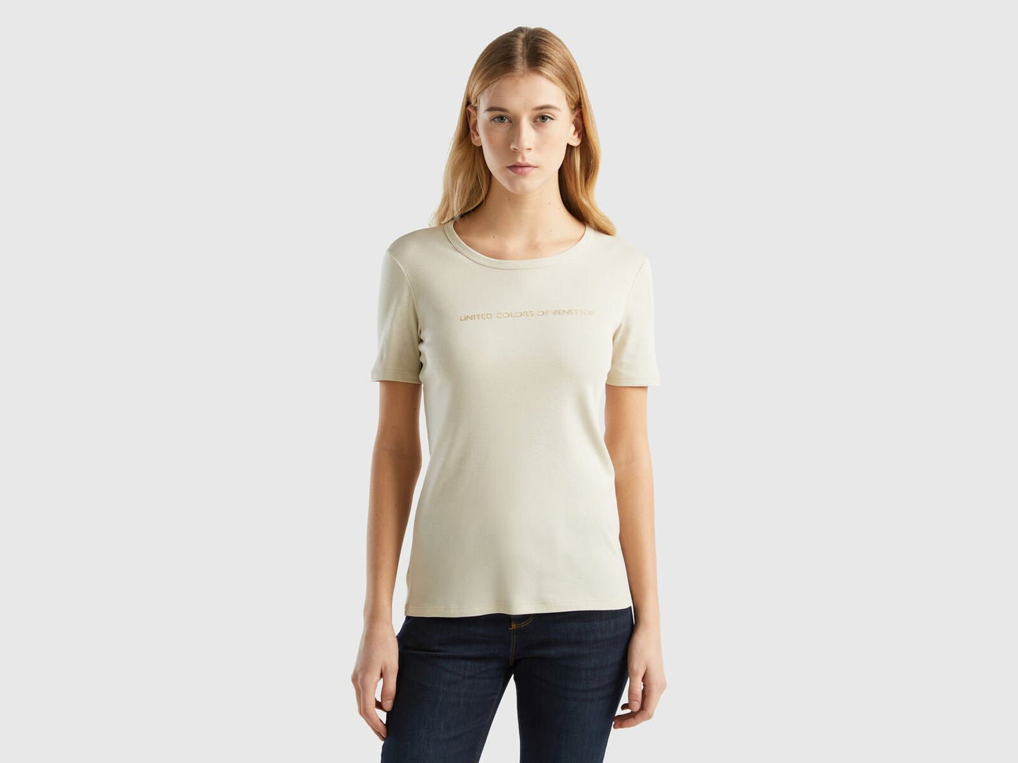T-SHIRT IN 100% COTTON WITH GLITTER PRINT LOGO
