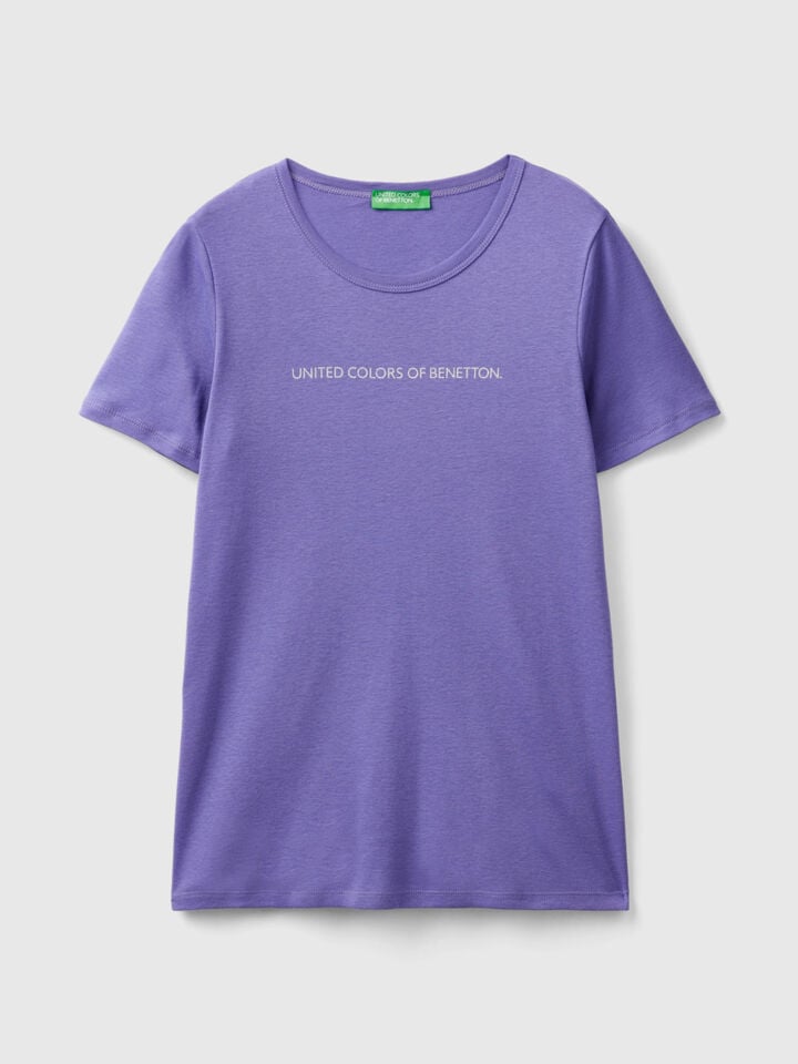 T-SHIRT IN 100% COTTON WITH GLITTER PRINT LOGO
