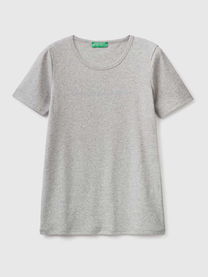 T-SHIRT IN 100% COTTON WITH GLITTER PRINT LOGO