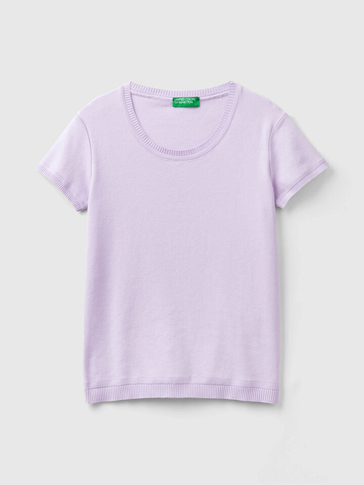 SHORT SLEEVE SWEATER IN 100% COTTON