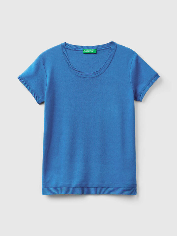 SHORT SLEEVE SWEATER IN 100% COTTON