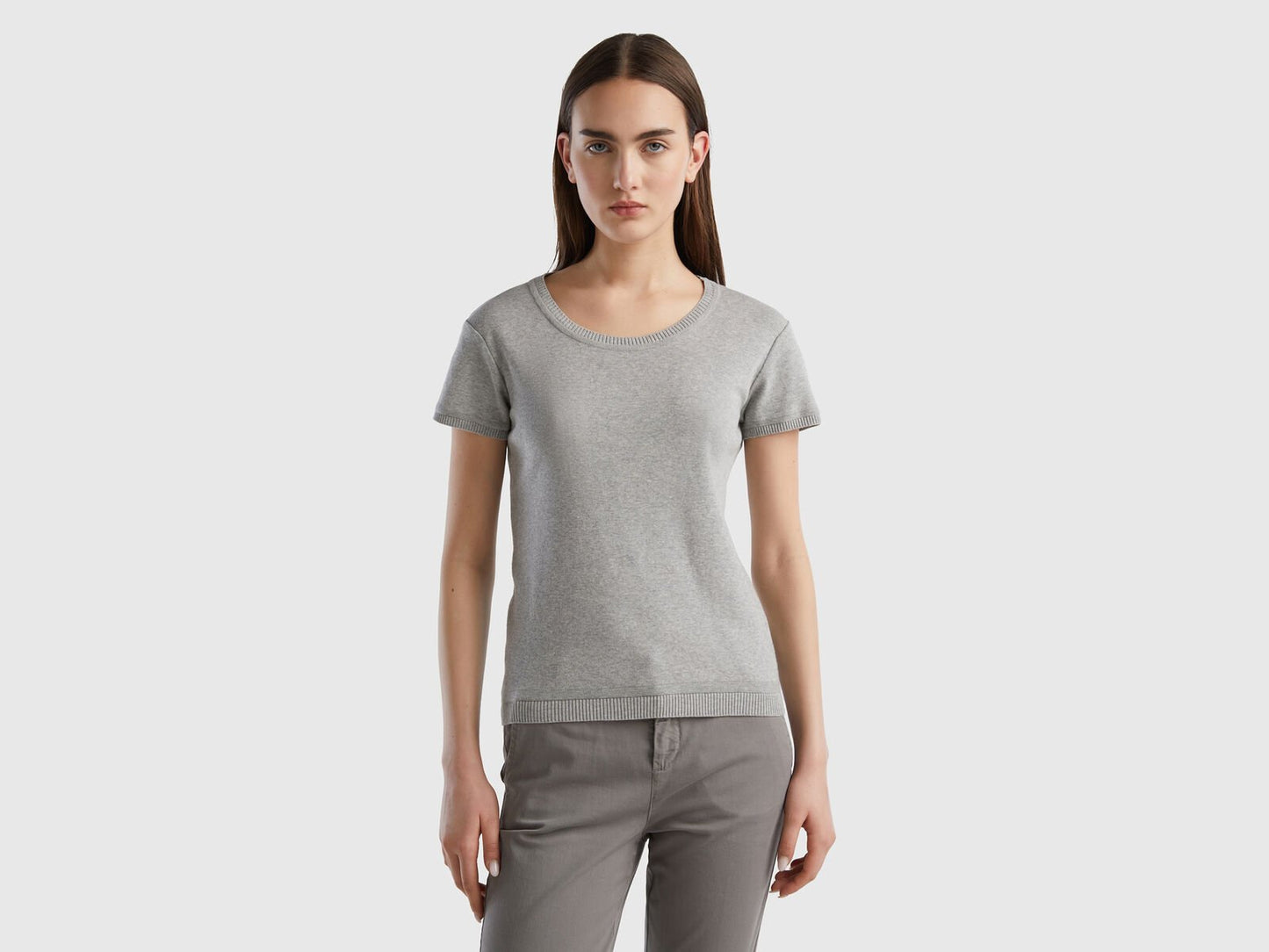 SHORT SLEEVE SWEATER IN 100% COTTON