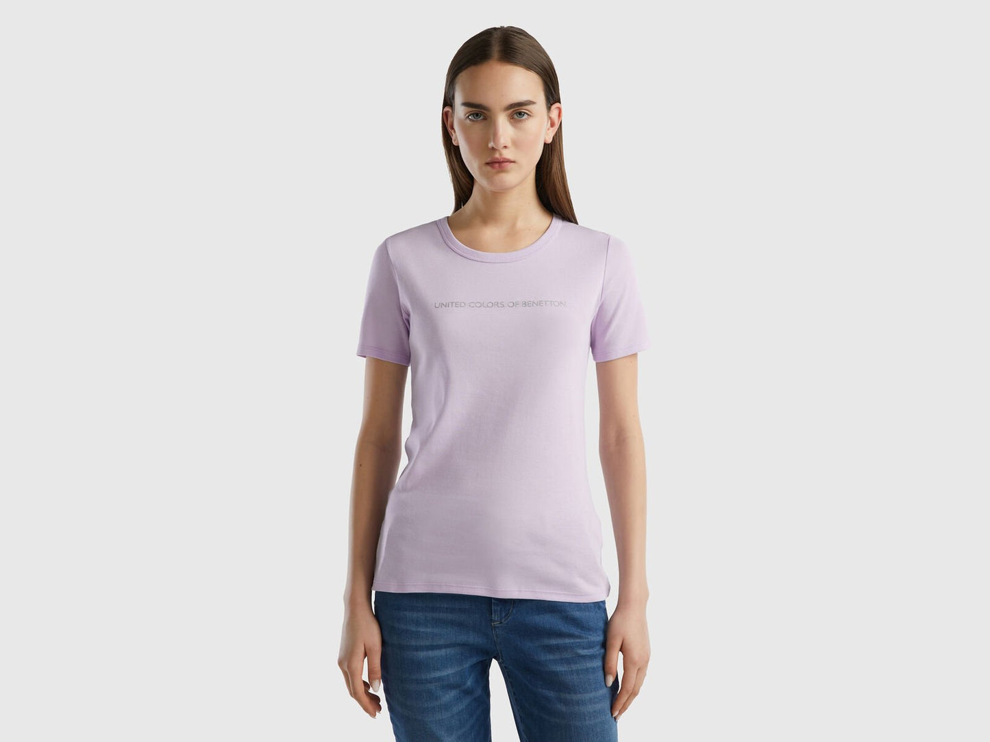 T-SHIRT IN 100% COTTON WITH GLITTER PRINT LOGO