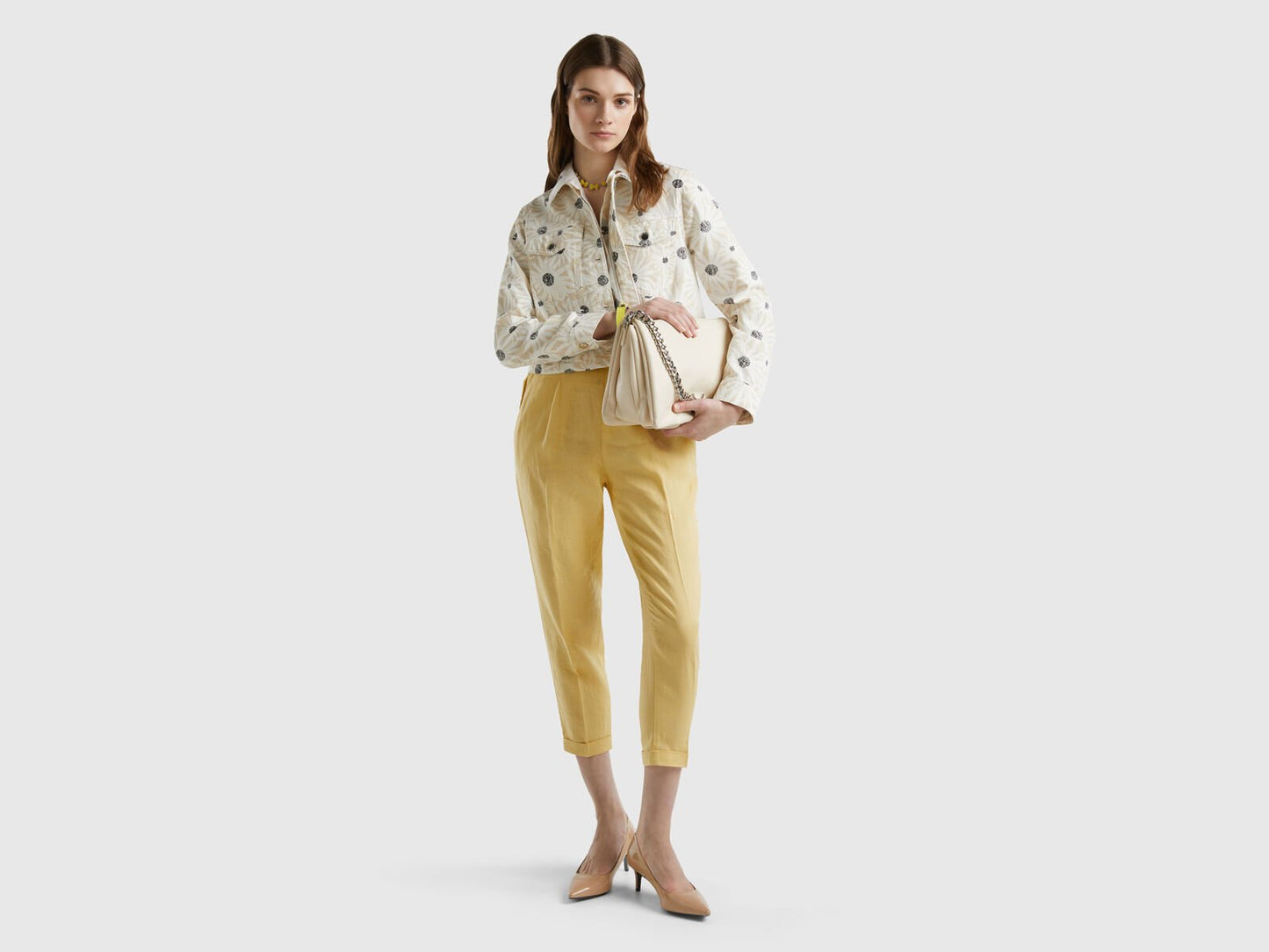 CROPPED TROUSERS IN 100% LINEN