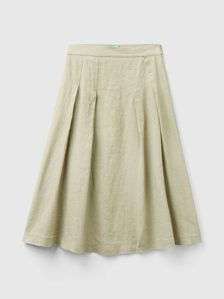 MIDI SKIRT IN PURE LINEN