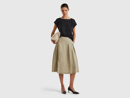 MIDI SKIRT IN PURE LINEN