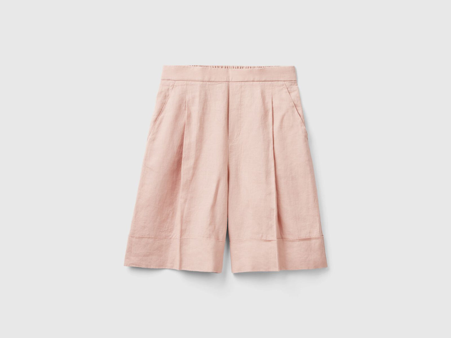100% LINEN BERMUDAS WITH CUFFS - SHORTS