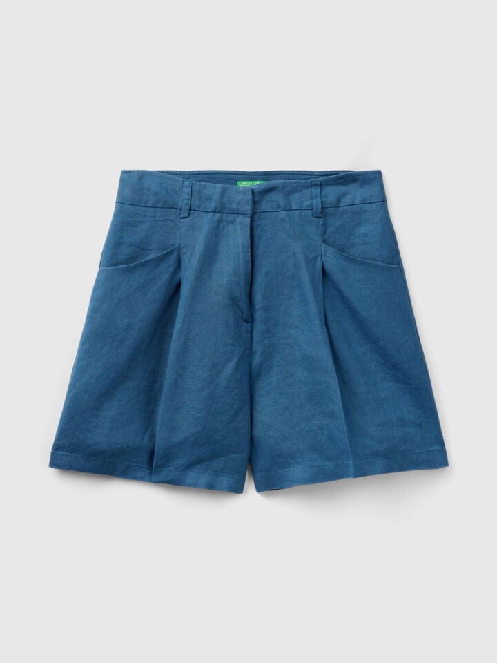 BERMUDAS IN PURE LINEN - SHORTS