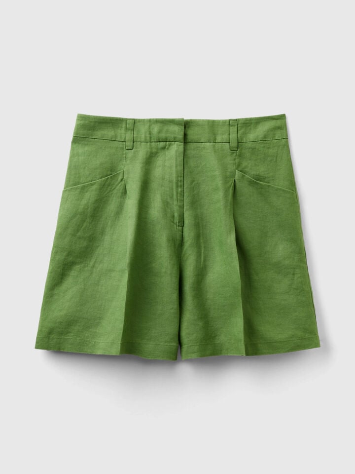 BERMUDAS IN PURE LINEN - SHORTS