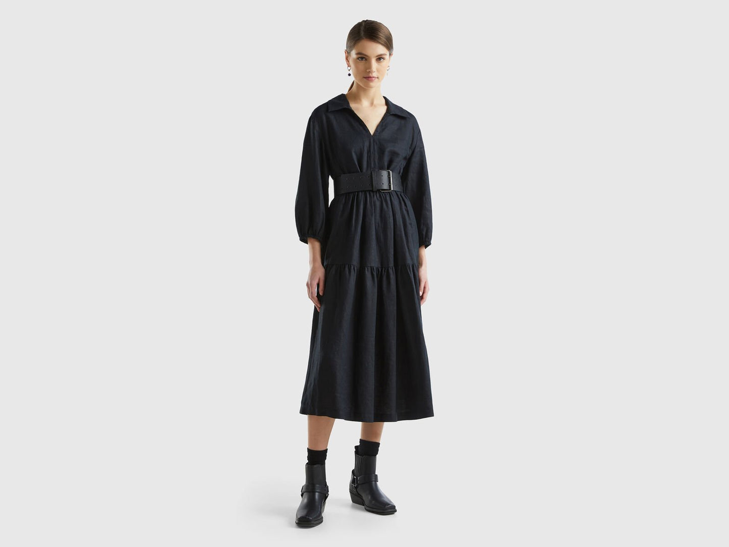 Linen Half Sleeve Dress