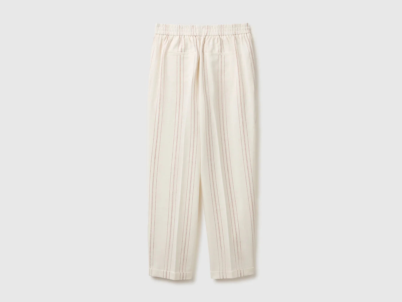 STRIPED LINEN BLEND TROUSERS