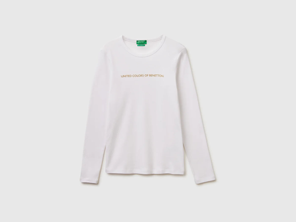 LONG SLEEVE T-SHIRT WITH GLITTER LOGO