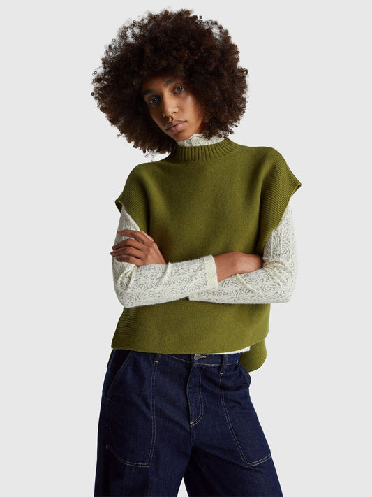 TURTLENECK VEST IN WOOL BLEND